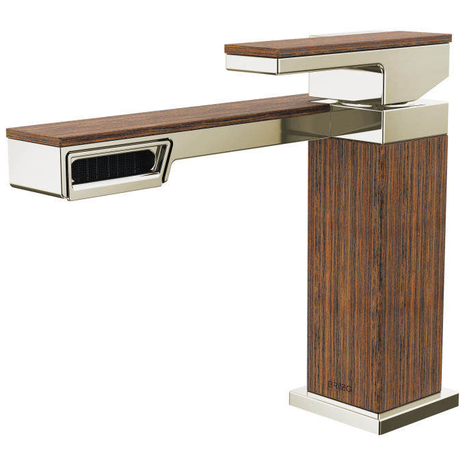 BRIZO Frank Lloyd Wright Single-Handle Lavatory Faucet 1.2 GPM — Polished Nickel Wood