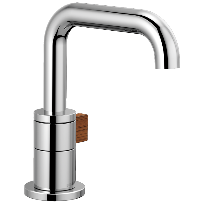 BRIZO Litze Single-Handle Lavatory Faucet 1.5 GPM — Polished Chrome / Teak Wood