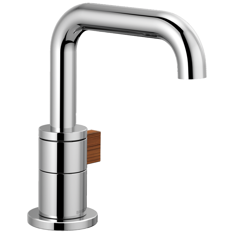 BRIZO Litze Single-Handle Lavatory Faucet 1.5 GPM — Polished Chrome / Teak Wood