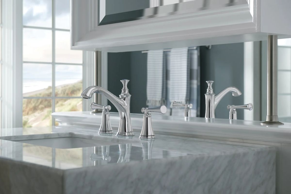 BRIZO Baliza Widespread Lavatory Faucet - Less Handles 1.5 GPM — Chrome