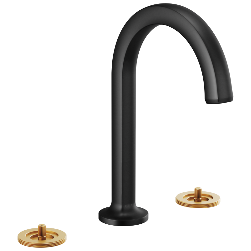 BRIZO Kintsu Widespread Lavatory Faucet with Arc Spout - Less Handles — Matte Black
