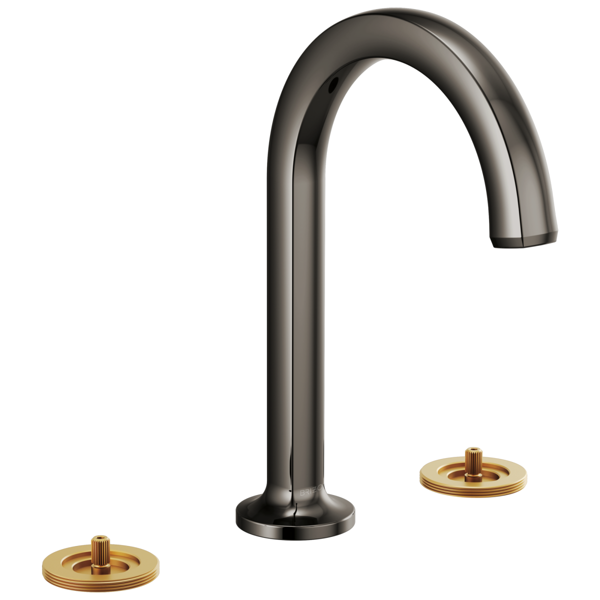 BRIZO Kintsu Widespread Lavatory Faucet with Arc Spout - Less Handles 1.2 GPM — Brilliance Black Onyx