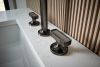 BRIZO Kintsu Widespread Lavatory Faucet with Arc Spout - Less Handles 1.5 GPM — Brilliance Black Onyx