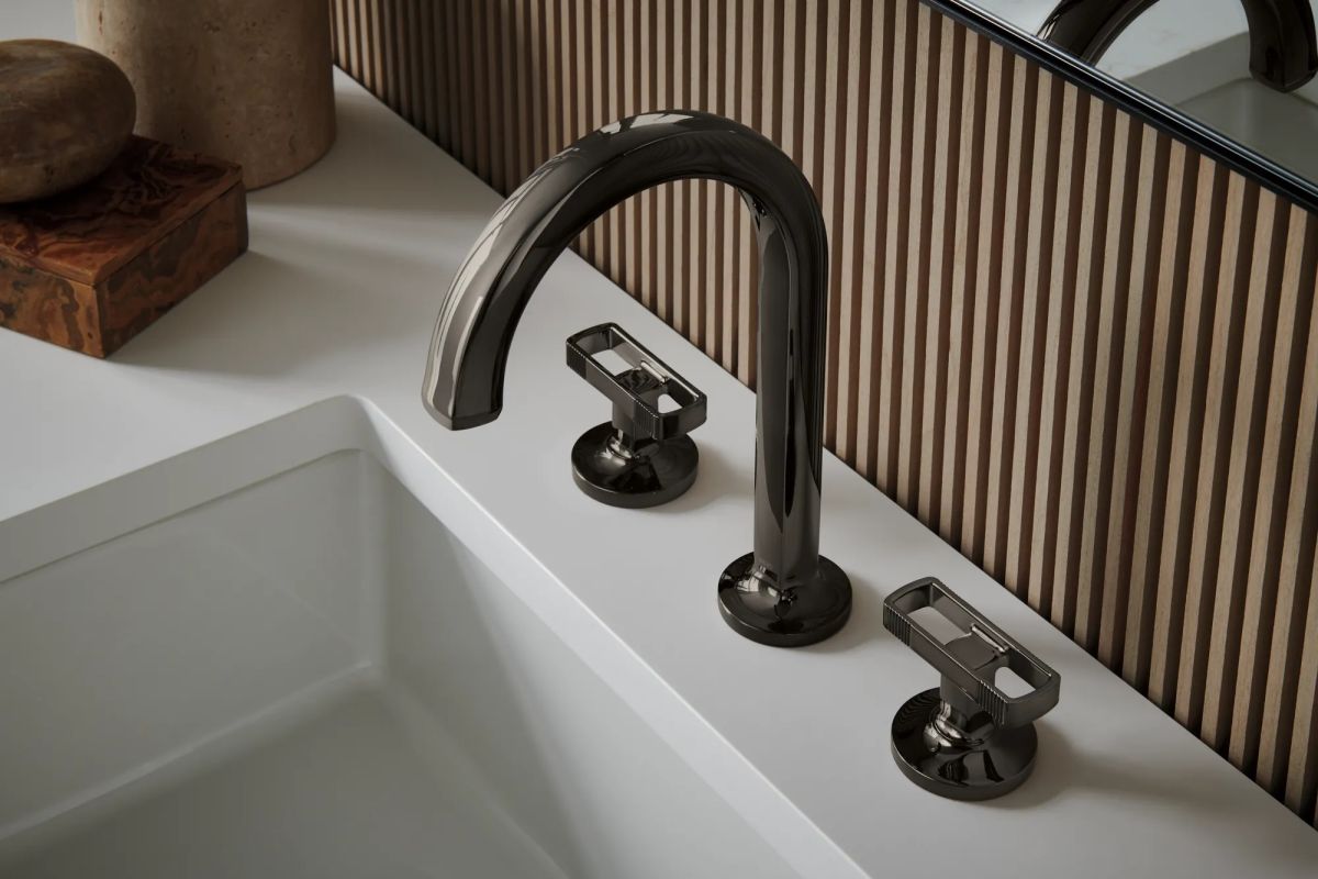 BRIZO Kintsu Widespread Lavatory Knob Handle Kit — Brilliance Black Onyx