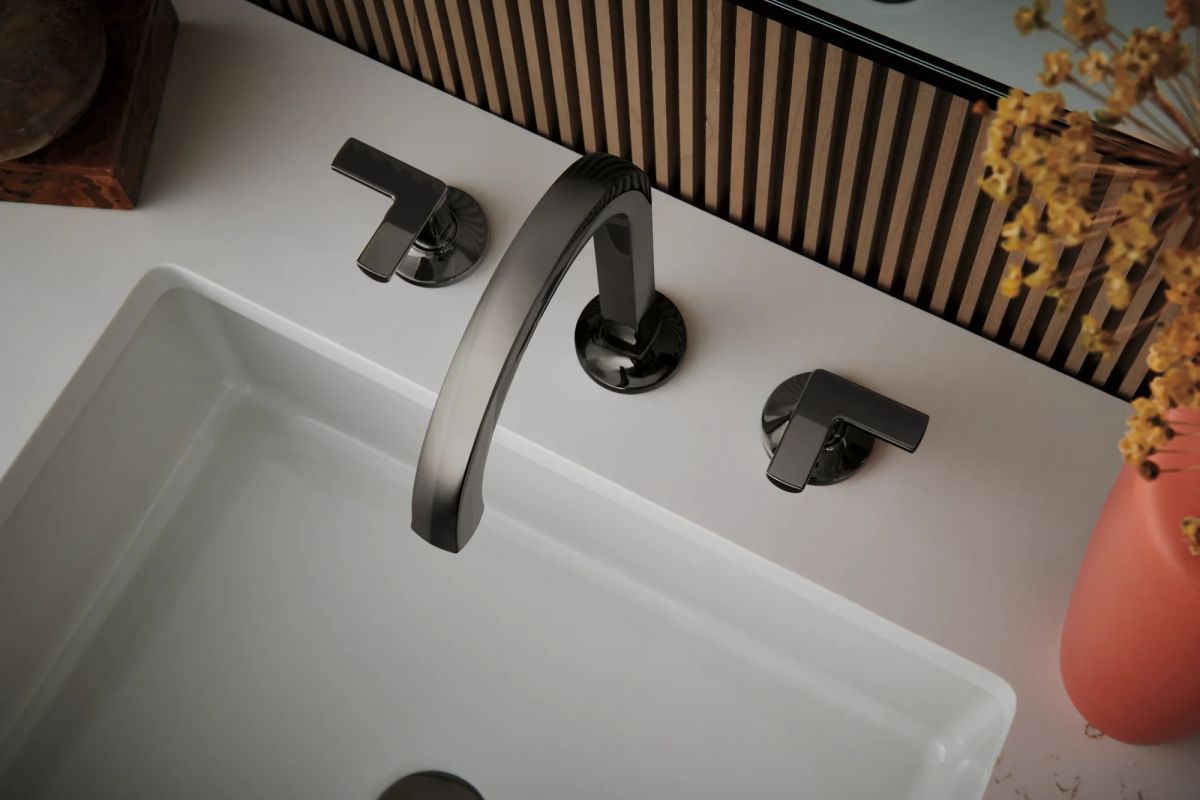 BRIZO Kintsu Widespread Lavatory Cross Handle Kit — Brilliance Black Onyx