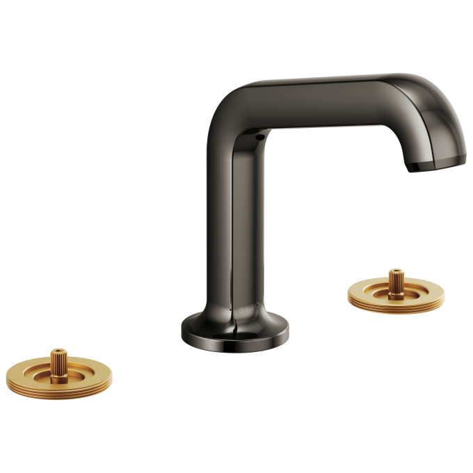 BRIZO Kintsu Widespread Lavatory Faucet with Angled Spout - Less Handles 1.5 GPM — Brilliance Black Onyx