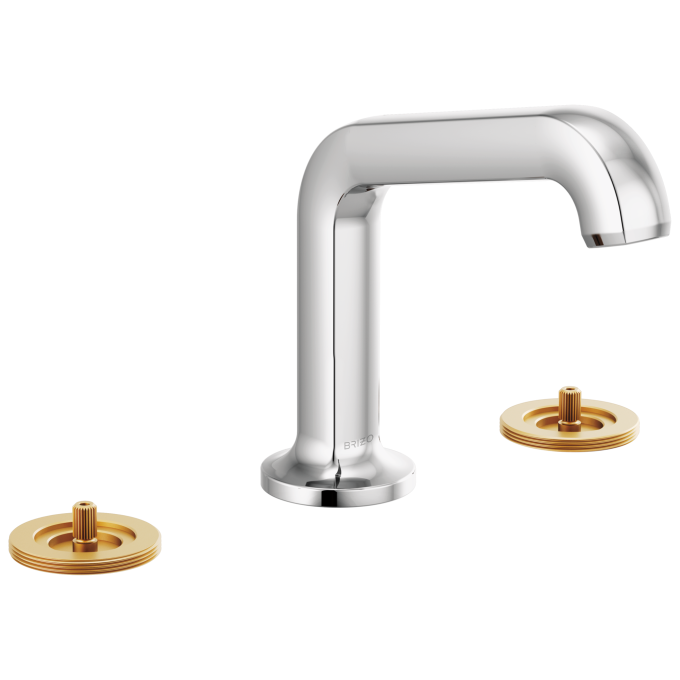BRIZO Kintsu Widespread Lavatory Faucet with Angled Spout - Less Handles 1.2 GPM — Chrome