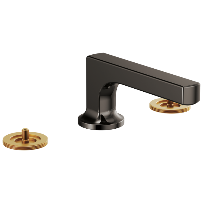 BRIZO Kintsu Widespread Lavatory Faucet with Low Spout - Less Handles 1.2 GPM — Brilliance Black Onyx