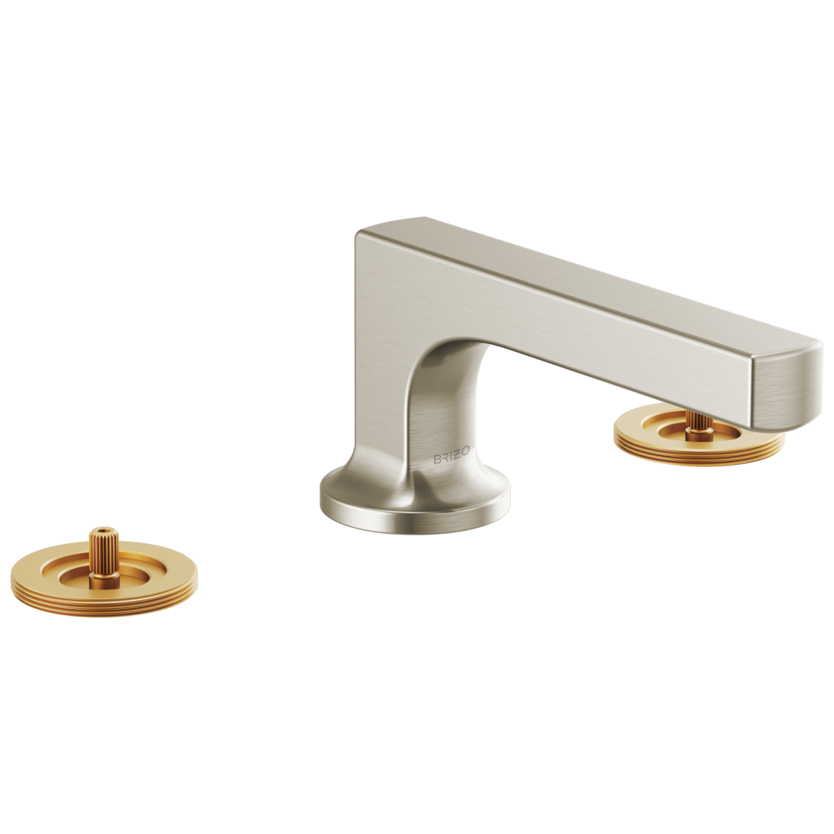 BRIZO Kintsu Widespread Lavatory Faucet with Low Spout - Less Handles 1.5 GPM — Luxe Nickel