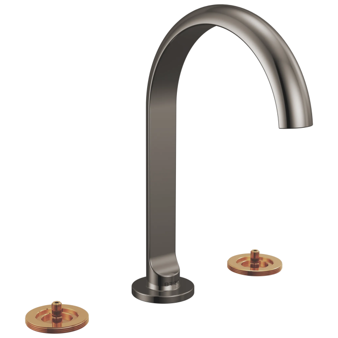 BRIZO Roccesco Widespread Lavatory Faucet with Arc Spout - Less Handles — Brilliance Black Onyx