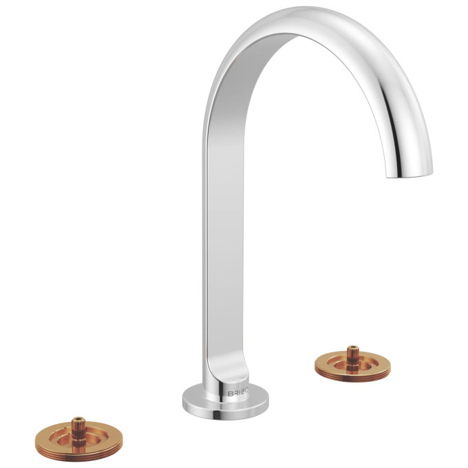 BRIZO Roccesco Widespread Lavatory Faucet with Arc Spout - Less Handles — Chrome