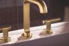 BRIZO Roccesco Widespread Lavatory Faucet with Square Spout - Less Handles — Luxe Gold