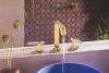 BRIZO Roccesco Widespread Lavatory Faucet with Square Spout - Less Handles — Luxe Gold