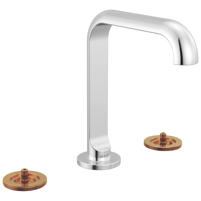 BRIZO Roccesco Widespread Lavatory Faucet with Square Spout - Less Handles — Chrome