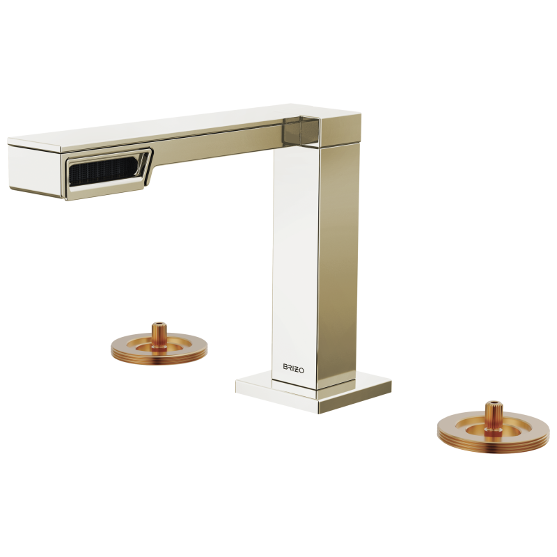 BRIZO Frank Lloyd Wright Widespread Lavatory Faucet - Less Handles — Polished Nickel