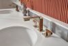 BRIZO Frank Lloyd Wright Widespread Lavatory Faucet - Less Handles — Polished Nickel Wood