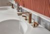 BRIZO Frank Lloyd Wright Widespread Lavatory Faucet - Less Handles — Polished Nickel Wood