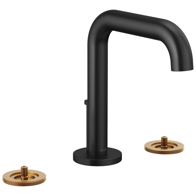 BRIZO Litze Widespread Lavatory Faucet With High Spout - Less Handles — Matte Black