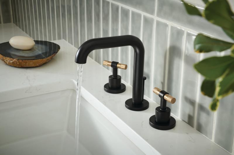 BRIZO Litze Widespread Handle Kit - T-Lever — Matte Black/Luxe Gold