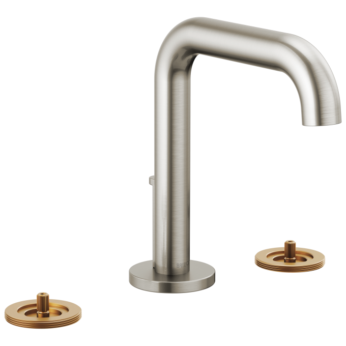 BRIZO Litze Widespread Lavatory Faucet with High Spout - Less Handles 1.5 GPM — Luxe Nickel