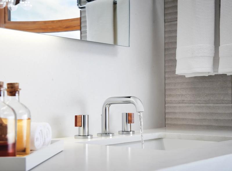 BRIZO Litze Widespread Lavatory Faucet with Low Spout - Less Handles 1.5 GPM — Chrome