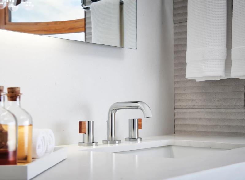 BRIZO Litze Widespread Lavatory Faucet with Low Spout - Less Handles 1.5 GPM — Chrome