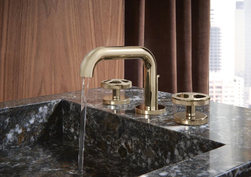 BRIZO Litze Widespread Lavatory Faucet with Low Spout - Less Handles 1.5 GPM — Polished Nickel