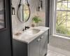 BRIZO Rook Widespread Lavatory and Bidet Lever Handle Kit — Luxe Nickel  /Matte Black