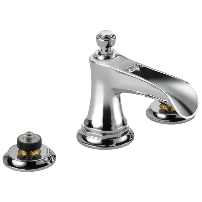 BRIZO Rook Widespread Lavatory Faucet with Channel Spout - Less Handles 1.2 GPM — Chrome