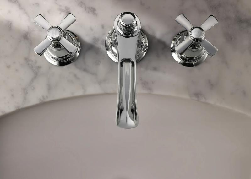 BRIZO Rook Widespread Lavatory Faucet with Channel Spout - Less Handles 1.5 GPM — Chrome