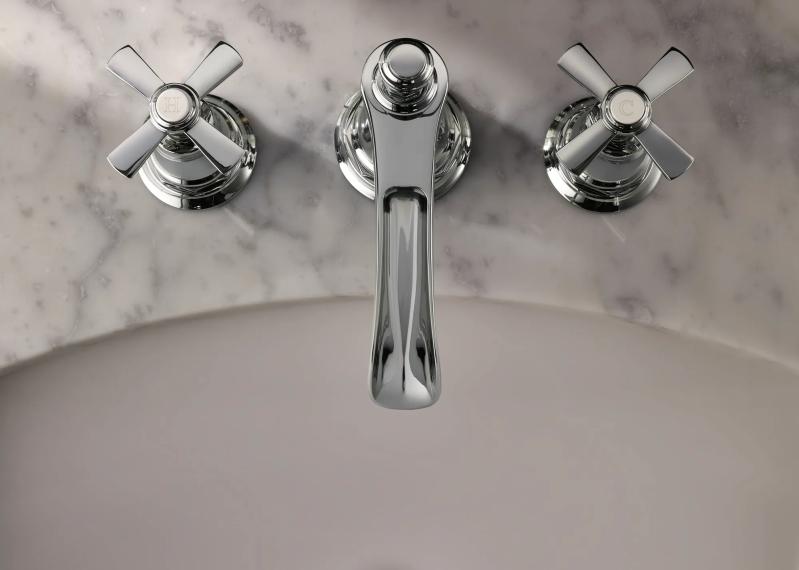 BRIZO Rook Widespread Lavatory Faucet with Channel Spout - Less Handles 1.5 GPM — Chrome