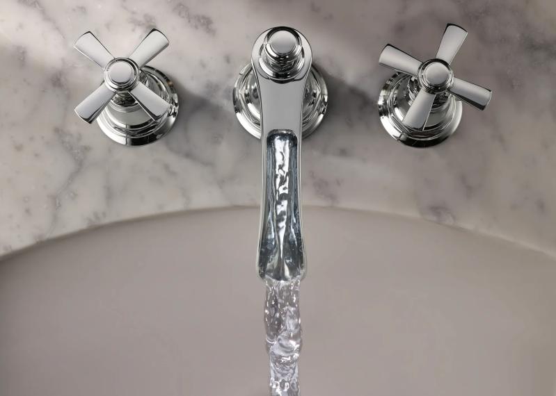 BRIZO Rook Widespread Lavatory Faucet with Channel Spout - Less Handles 1.5 GPM — Chrome