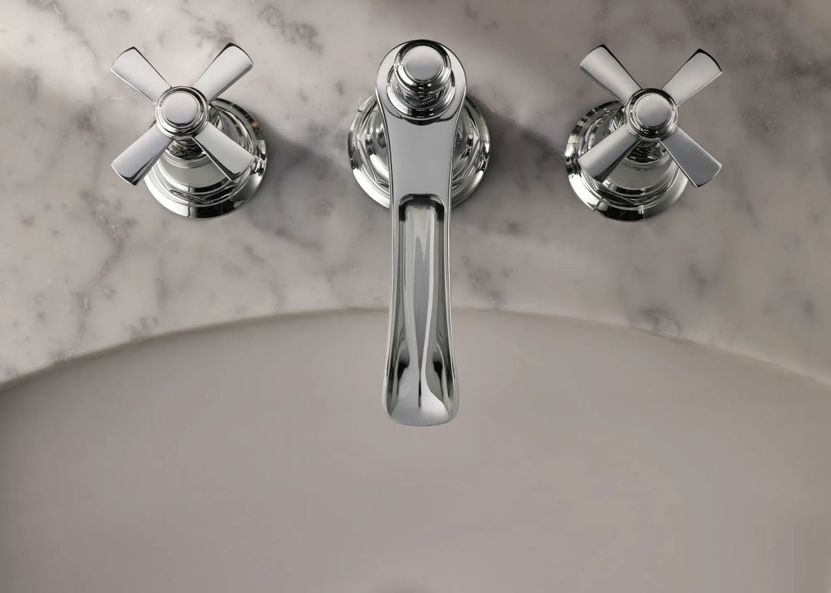 BRIZO Rook Widespread Lavatory Faucet with Channel Spout - Less Handles 1.5 GPM — Chrome