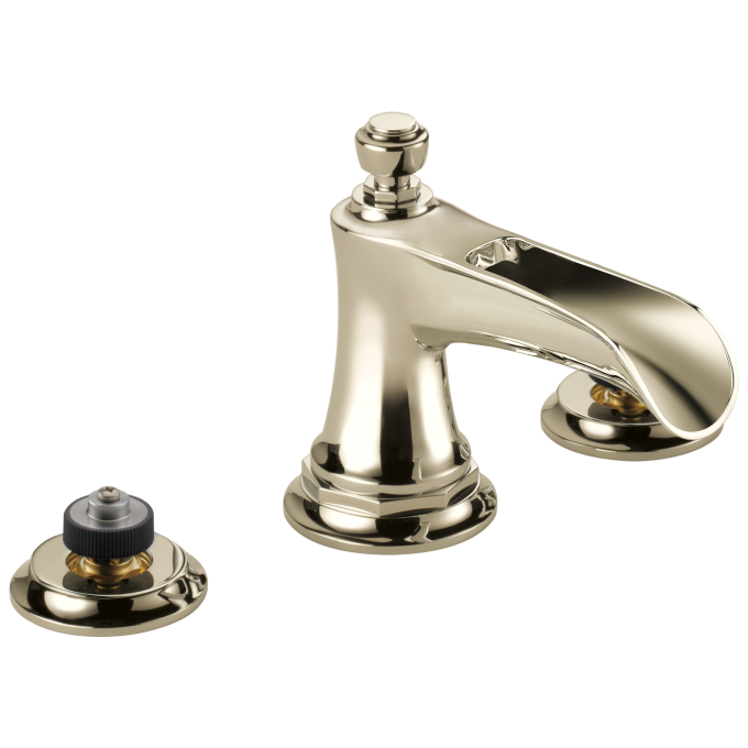 BRIZO Rook Widespread Lavatory Faucet with Channel Spout - Less Handles 1.2 GPM — Polished Nickel