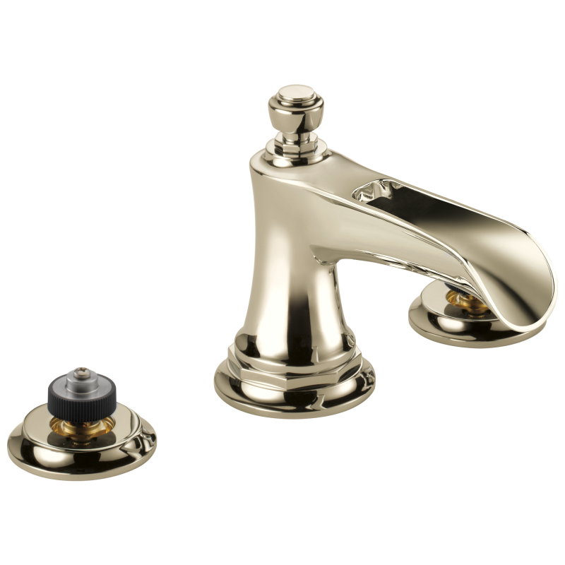 BRIZO Rook Widespread Lavatory Faucet with Channel Spout - Less Handles 1.2 GPM — Polished Nickel