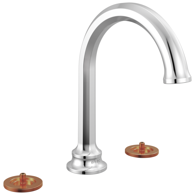 BRIZO Beauclere Widespread Lavatory Faucet with Arc Spout - Less Handles 1.2 GPM — Chrome
