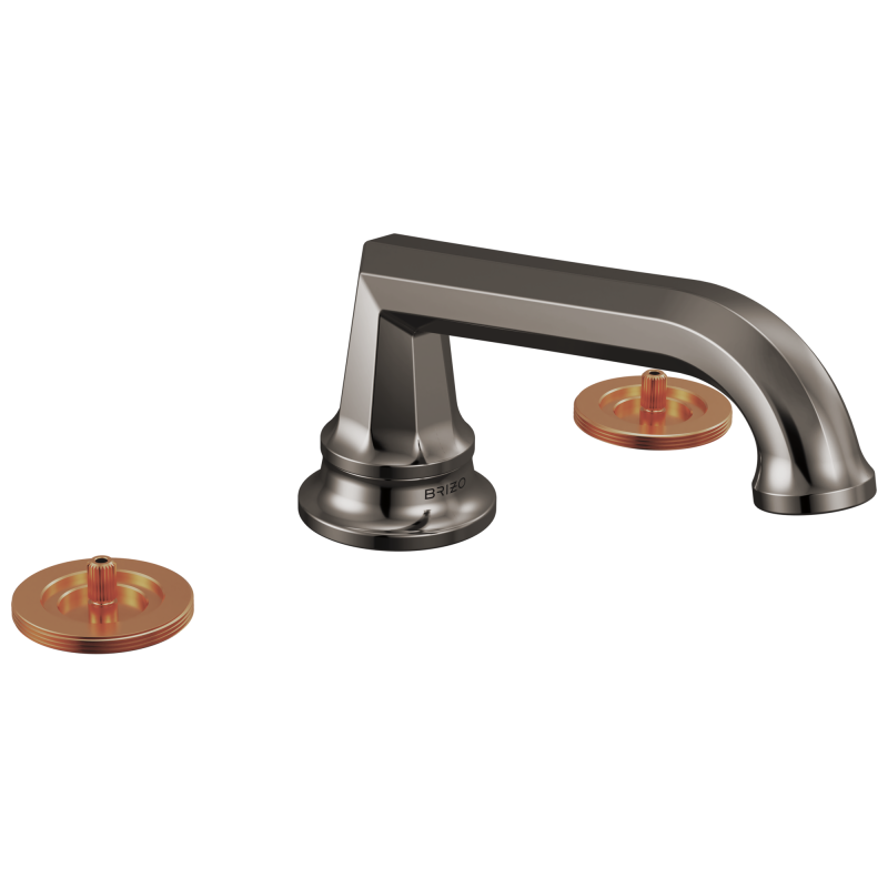 BRIZO Beauclere Widespread Lavatory Faucet with Low Spout - Less Handles 1.2 GPM — Brilliance Black Onyx