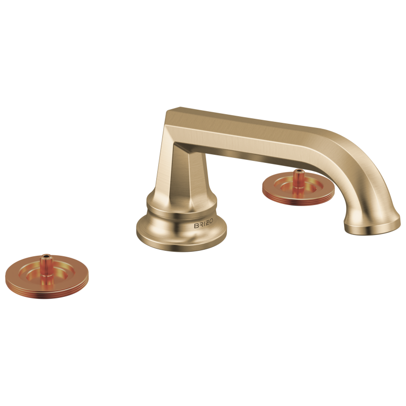 BRIZO Beauclere Widespread Lavatory Faucet with Low Spout - Less Handles 1.2 GPM — Luxe Gold