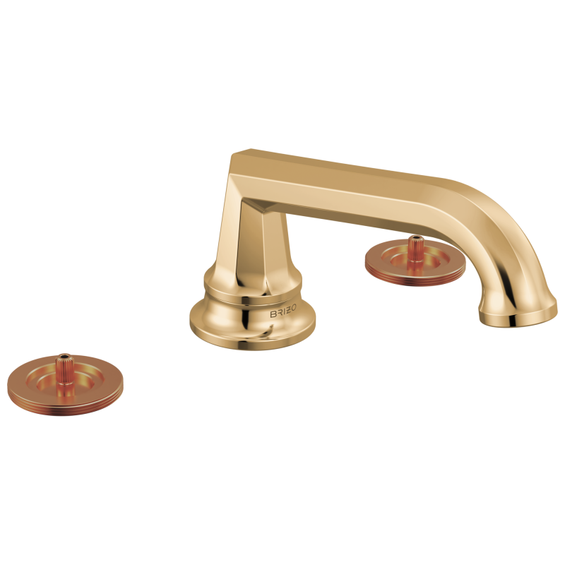 BRIZO Beauclere Widespread Lavatory Faucet with Low Spout - Less Handles 1.2 GPM — Polished Gold