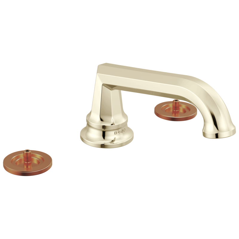 BRIZO Beauclere Widespread Lavatory Faucet with Low Spout - Less Handles 1.2 GPM — Polished Nickel