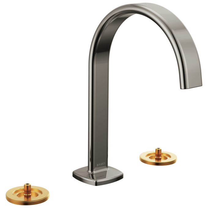 BRIZO Allaria Widespread Lavatory Faucet with Arc Spout - Less Handles — Brilliance Black Onyx