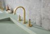 BRIZO Allaria Widespread Lavatory Faucet with Arc Spout - Less Handles — Luxe Gold