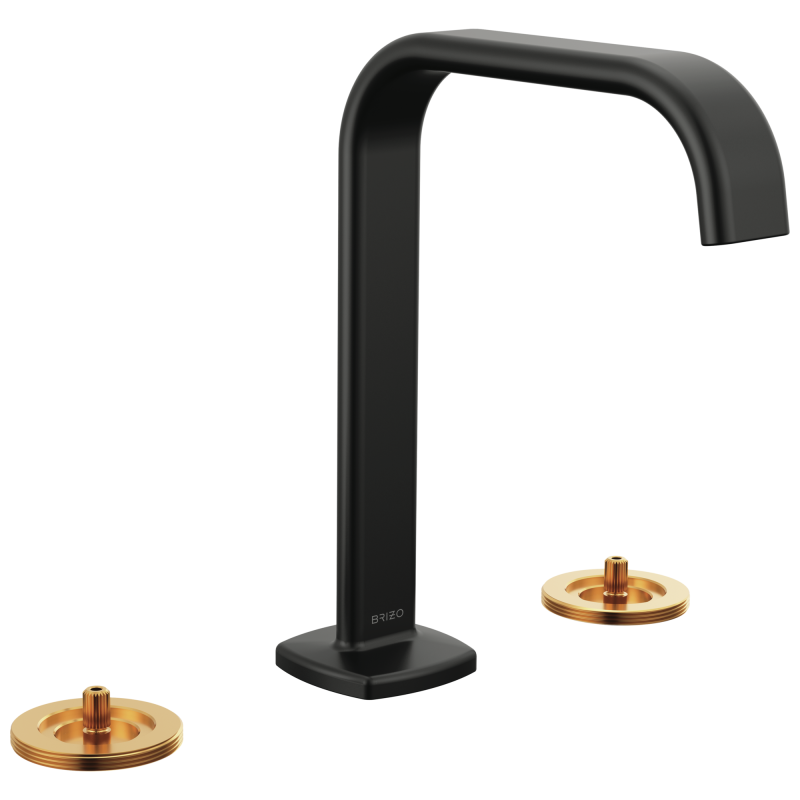 BRIZO Allaria Widespread Lavatory Faucet with Square Spout - Less Handles — Matte Black