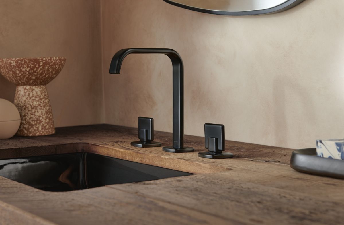BRIZO Allaria Widespread Lavatory Twist Lever Handle Kit — Matte Black