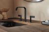 BRIZO Allaria Widespread Lavatory Faucet with Square Spout - Less Handles — Matte Black