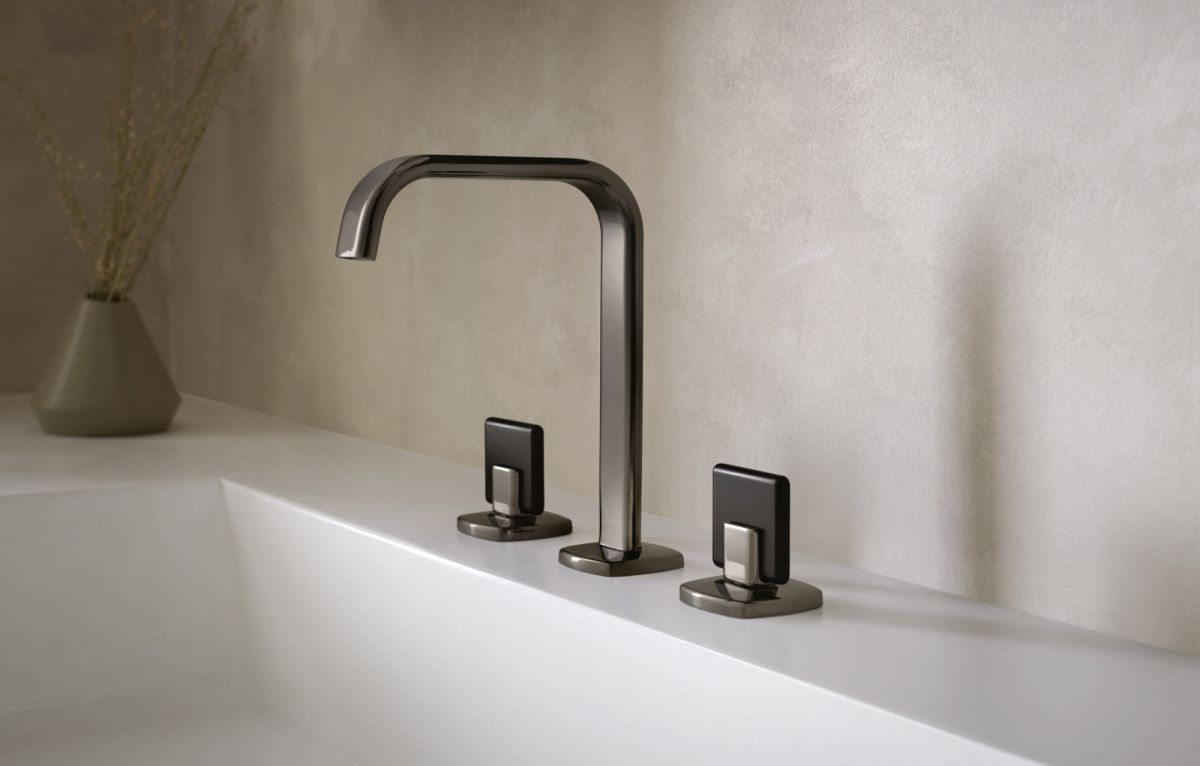 BRIZO Allaria Widespread Lavatory Knob Handle Kit — Brilliance Black Onyx / Matte Black