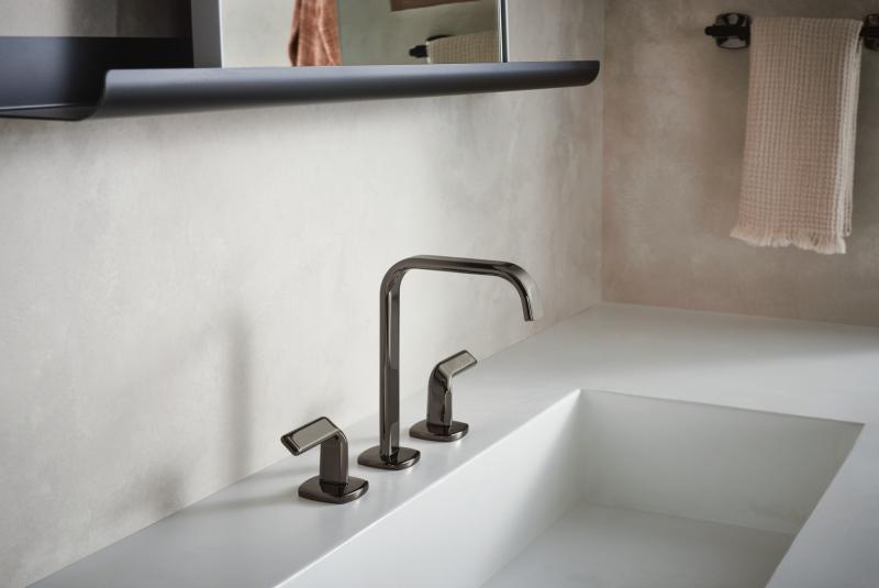 BRIZO Allaria Widespread Lavatory Twist Lever Handle Kit — Brilliance Black Onyx
