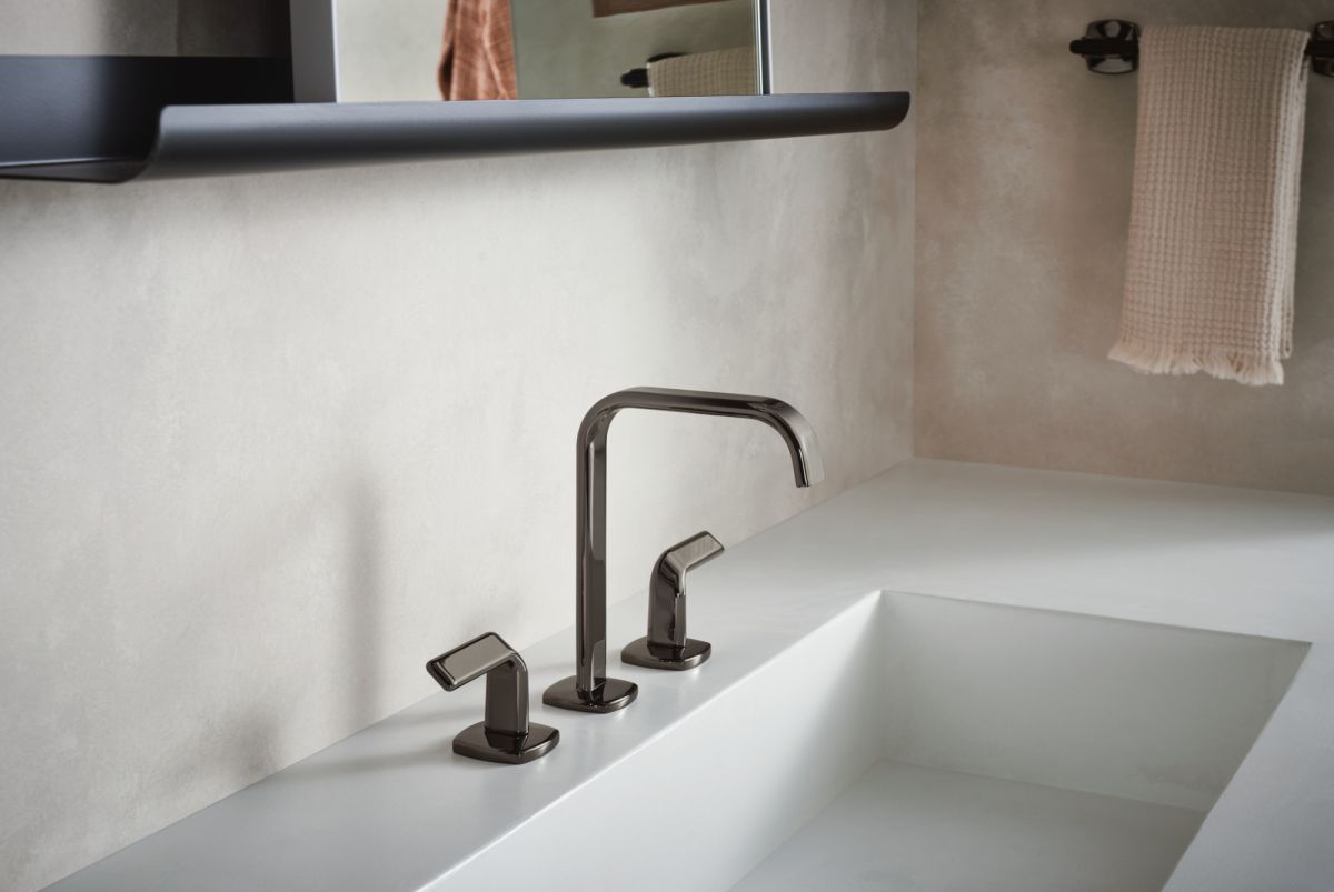 BRIZO Allaria Widespread Lavatory Twist Lever Handle Kit — Brilliance Black Onyx
