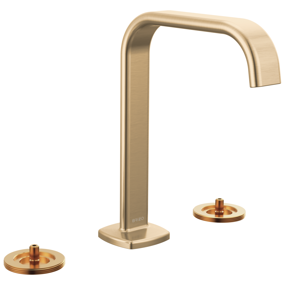 BRIZO Allaria Widespread Lavatory Faucet with Square Spout - Less Handles — Luxe Gold