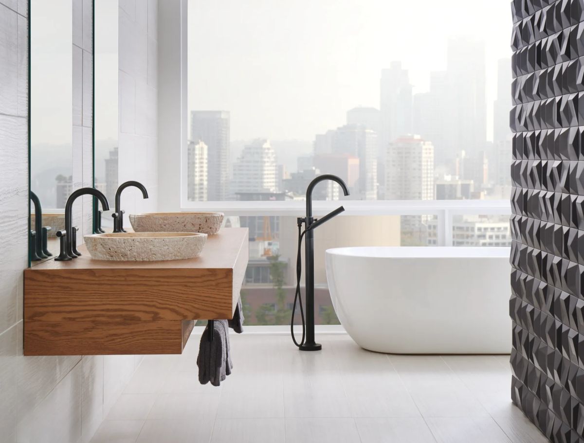 BRIZO Jason Wu for BRIZO Single-Handle Freestanding Tub Filler — Matte Black